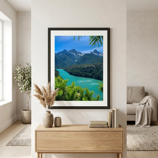 Fine art photography print of North Cascades by Nemet Studio. Framed wall art supporting conservation.